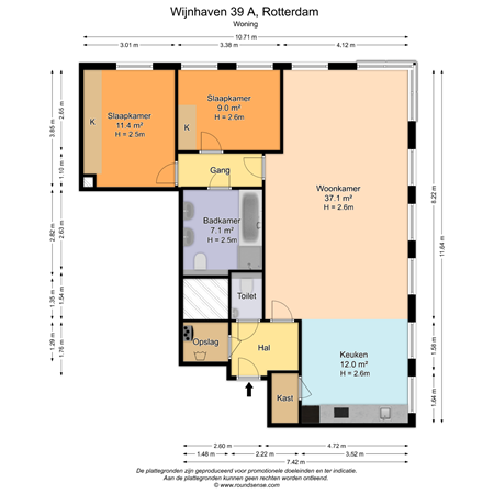 Wijnhaven 39A, 3011 WH Rotterdam - Plattegrond_Wijnhaven39A_Rotterdam_01.png