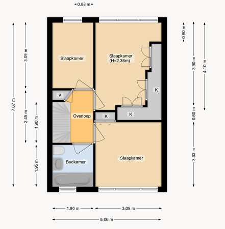 Floor plan - Julianaweg 341, 3523 XC Utrecht 