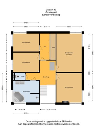 Zwaan 32, 9861 HJ Grootegast - Eerste verdieping - 2D.jpg