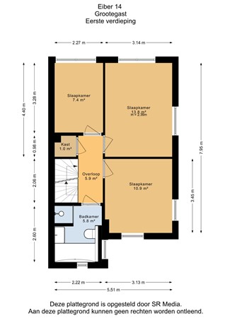 Eiber 14, 9861 HL Grootegast - Eerste verdieping - 2D.jpg