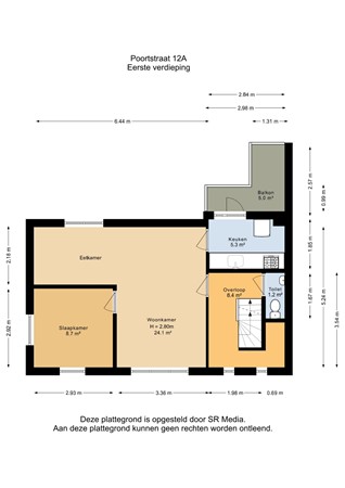 Poortstraat 12A, 9716 JH Groningen - Eerste verdieping - 2D.jpg
