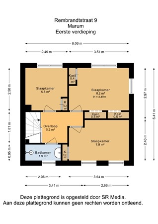 Rembrandtstraat 9, 9363 BG Marum - Eerste verdeping - 2D.jpg