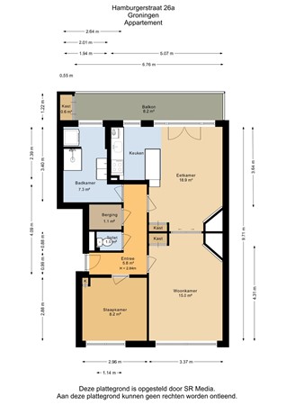 Hamburgerstraat 26A, 9714 JC Groningen - Appartement - 2D.jpg