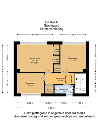 De Roe 6, 9861 BG Grootegast - Eerste verdieping - 2D.jpg