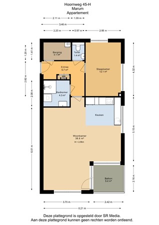 Hoornweg 45H, 9363 ED Marum - Appartement - 2D.jpg