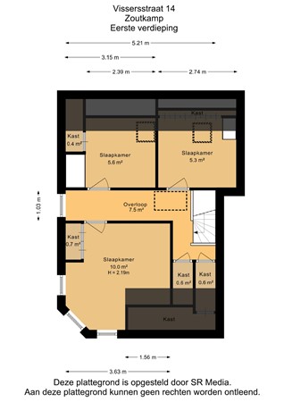 Vissersstraat 14, 9974 PW Zoutkamp - Eerste verdieping - 2D.jpg
