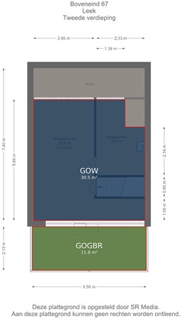 Boveneind 67, 9351 AT Leek - Tweede verdieping - markings .jpg