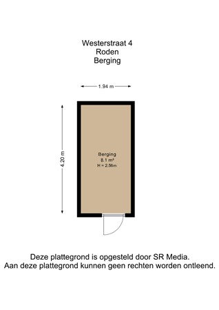 Westerstraat 4, 9301 BA Roden - Berging - 2D.jpg