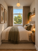 Gezellige Scandinavische Slaapkamer met Olijfgroene Accenten.png