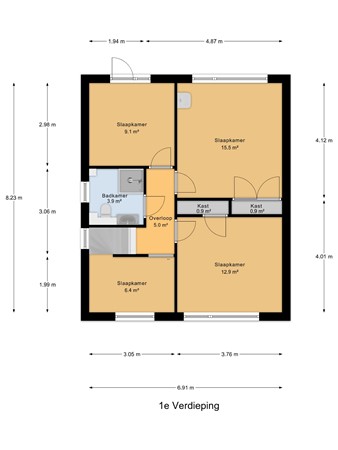 Oude Vlissingseweg 43, 4336 AB Middelburg - 1e_Verdieping.jpg
