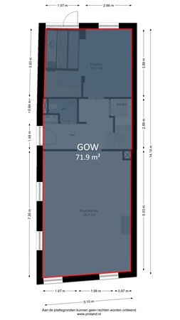 Fluwelen Burgwal 3, 1141 TX Monnickendam - Begane grond  markings .jpg