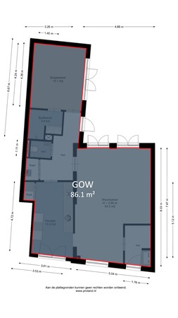 Gooische Kaai 16, 1141 TV Monnickendam - Begane Grond markings.jpg