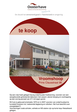 Brochure preview - VERKOOPBROCHURE  PR CLAUSSTRAAT 96 VROOMSHOOP A.pdf