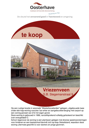 Brochure preview - VERKOOPBROCHURE G STEGEMANSTRAAT 9 VRIEZENVEEN def.pdf