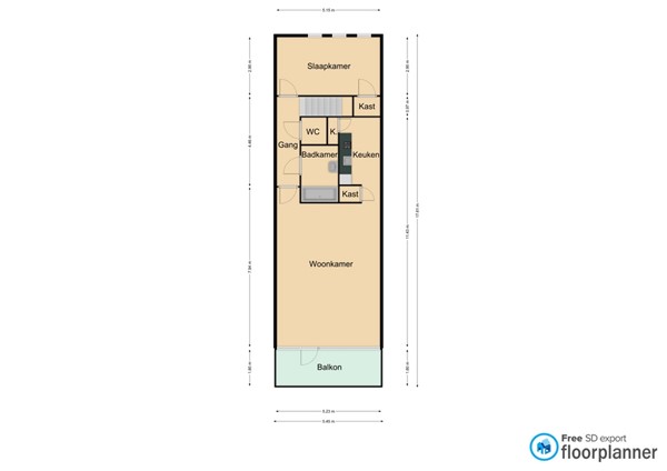 Floorplan - Eindstraat 72, 5801 CR Venray