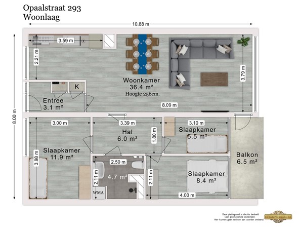 Opaalstraat 293, 2332 TA Leiden - Floorplan2D.jpg