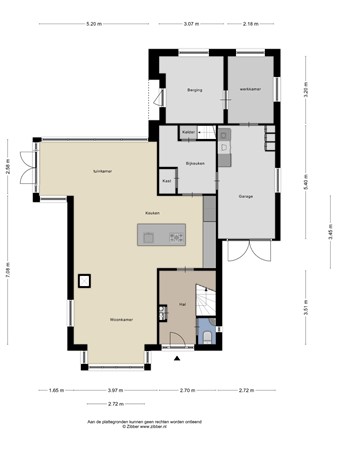 Plattegrond - Vlasrootweg 1, 6562 ZE Groesbeek - 454819_2D_Begane_grond_Vlasrootweg_1_Groesbeek_01.jpg