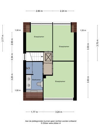 Plattegrond - Bremstraat 27, 6561 WD Groesbeek - 455590_2D_Eerste_Verdieping_Bremstraat_27_Groesbeek_02.jpg