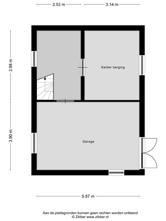 Plattegrond - Zevenheuvelenweg 6, 6561 ES Groesbeek - 456327_2D_Kelder_Zevenheuvelenweg_6_Groesbeek_03.jpg