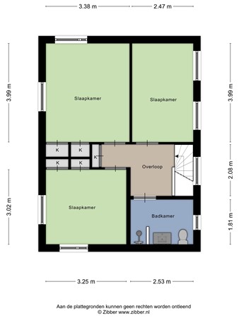 Plattegrond - Zevenheuvelenweg 6, 6561 ES Groesbeek - 456327_2D_Eerste_verdieping_Zevenheuvelenweg_6_Groesbeek_02.jpg