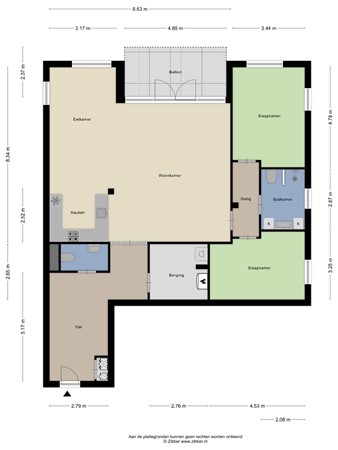 Plattegrond - Dorpsplein 28, 6562 AH Groesbeek - 457945_2D_Appartement_Dorpsplein_28_Groesbeek_01.jpg