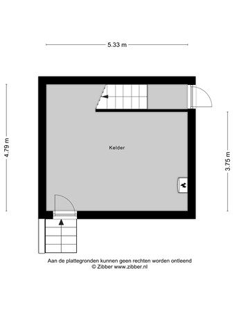 Plattegrond - Pieter de Hooghweg 12, 6562 BV Groesbeek - 459535_2D_Kelder_Pieter_de_Hooghweg_12_Groesbeek_04.jpg