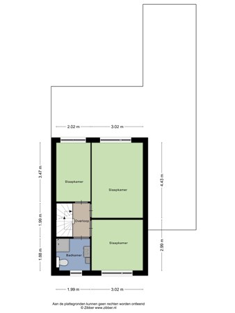 Plattegrond - Generaal Gavinstraat 405, 6562 MT Groesbeek - 465281_2D_Eerste_Verdieping_Generaal_Gavinstraat_405_Groesbeek_02.jpg