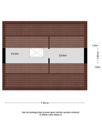 Plattegrond - Bredeweg 46, 6562 DG Groesbeek - 466905_2D_Zolder_Bredeweg_46_Groesbeek_03.jpg