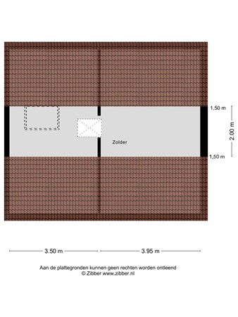 Plattegrond - Akkerweg 2, 6562 ZM Groesbeek - 475125_2D_Zolder_Akkerweg_2_Groesbeek_06.jpg