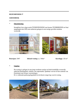 Brochure - INFO Bezembinder 17.pdf - Bezembinder 17, 6562 JL Groesbeek
