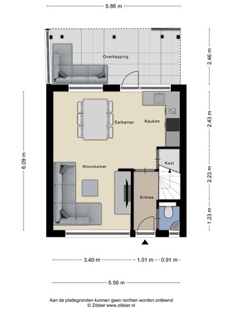 Floorplan - Kerktorenstraat 43, 5503 PB Veldhoven