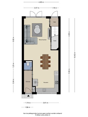 Floorplan - Regenboogven 55, 5508 RK Veldhoven