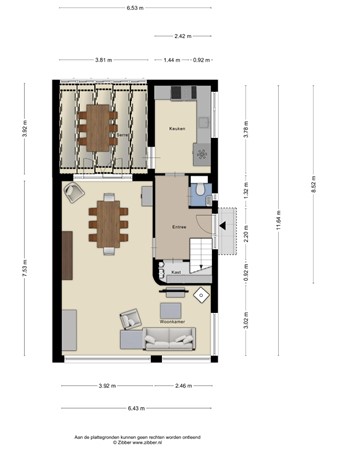 Floorplan - Blaarthemseweg 61, 5502JS Veldhoven