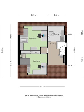 Floorplan - Blaarthemseweg 61, 5502JS Veldhoven