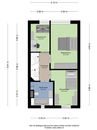 Floorplan - Zebrakever 50, 5692 VJ Son en Breugel