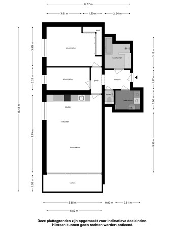 Floorplan - Anna van Buerenplein 197, 2595 DD Den Haag