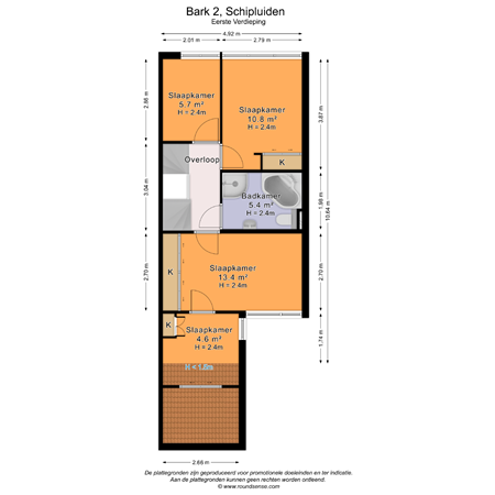 Floorplan - Bark 2, 2636 DD Schipluiden