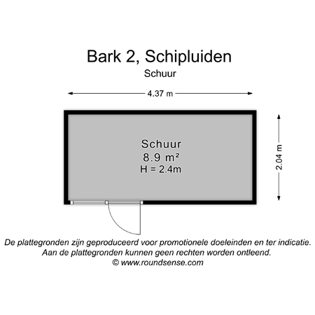 Floorplan - Bark 2, 2636 DD Schipluiden