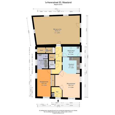 Floorplan - 's-Herenstraat 53, 3155 SK Maasland