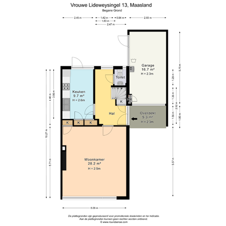 Floorplan - Vrouwe Lideweysingel 13, 3155 VV Maasland