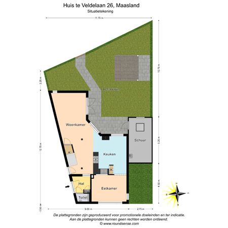 Floorplan - Huis te Veldelaan 26, 3155 SE Maasland