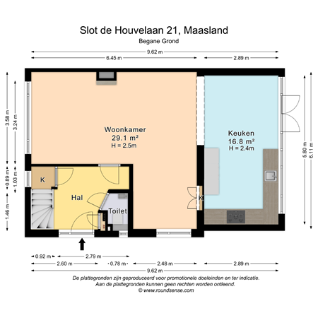 Floorplan - Slot de Houvelaan 21, 3155 VR Maasland