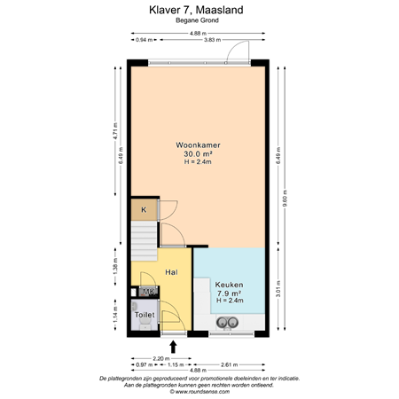 Floorplan - Klaver 7, 3155 WG Maasland