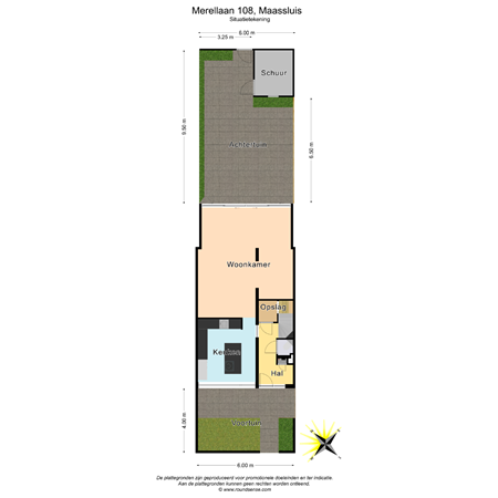 Floorplan - Merellaan 108, 3145 XG Maassluis