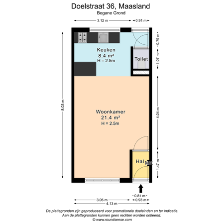 Floorplan - Doelstraat 36, 3155 AH Maasland