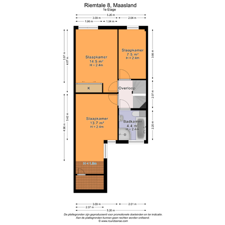 Floorplan - Riemtale 8, 3155 ND Maasland