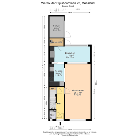 Floorplan - Wethouder Dijkshoornlaan 22, 3155 TP Maasland