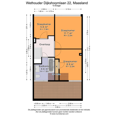 Floorplan - Wethouder Dijkshoornlaan 22, 3155 TP Maasland