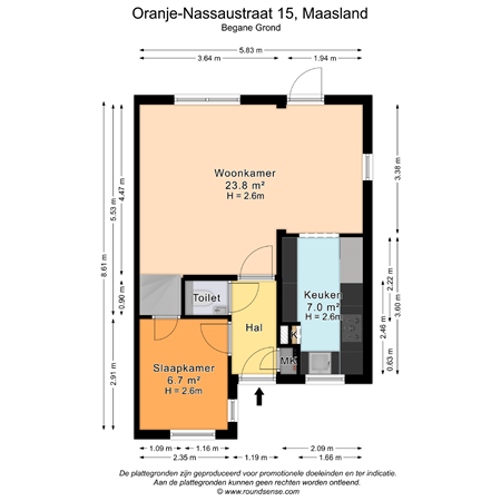 Floorplan - Oranje-Nassaustraat 15, 3155 VH Maasland