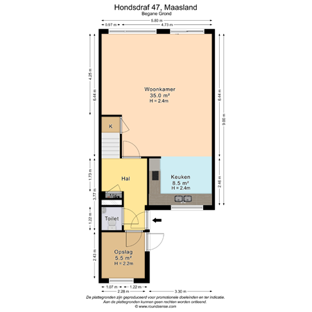 Floorplan - Hondsdraf 47, 3155 WD Maasland